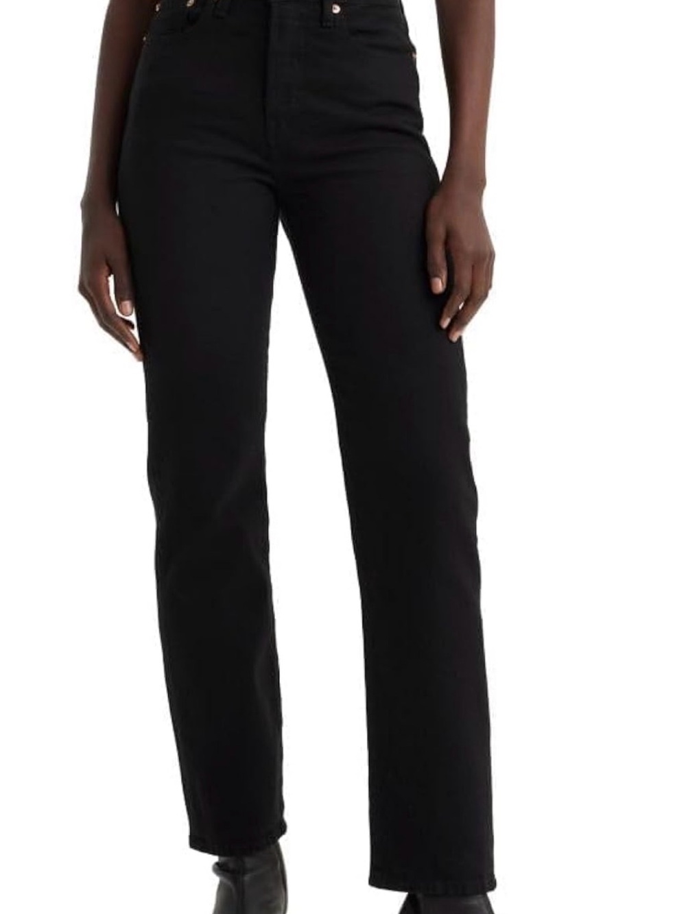 Levi's Black High-Rise wedgie Straight Leg Jeans